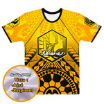 T-SHIRT OHANA - UNISEXE - MOTIF JAUNE/NOIR
