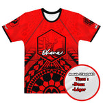 T-SHIRT OHANA - UNISEXE - MOTIF ROUGE/NOIR