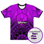 T-SHIRT OHANA - UNISEXE - MOTIF MAUVE/NOIR