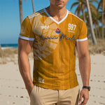 MAILLOT COL V - HOMME - NUNAA MAOHI - TAHITI JAUNE