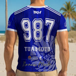 MAILLOT COL V - HOMME - NUNAA MAOHI - TAHITI BLEU