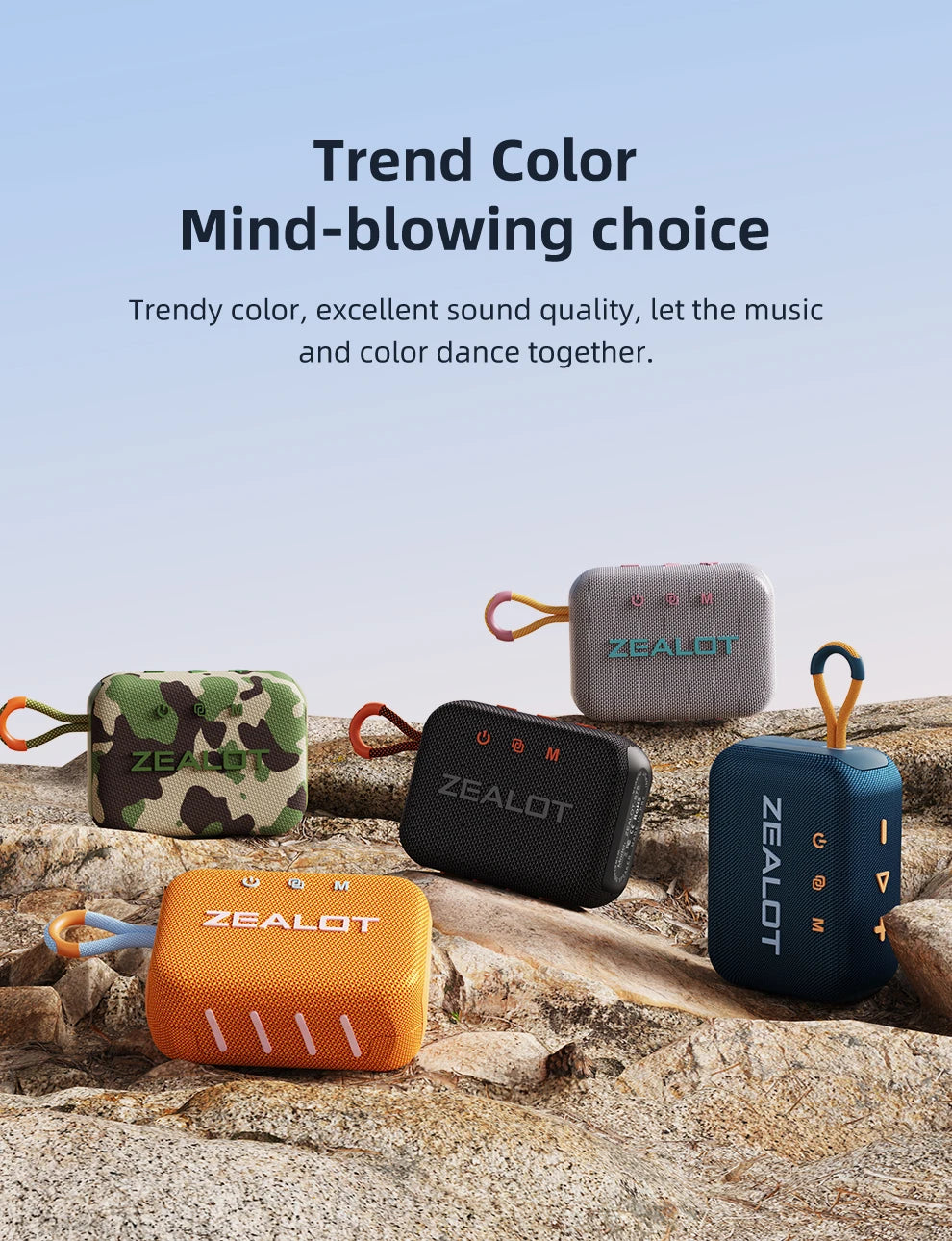 ZEALOT-S75 haut-parleur Bluetooth sans fil haut-parleur étanche Portable haut-parleurs extérieurs Sport basse son Mini caisson de basses