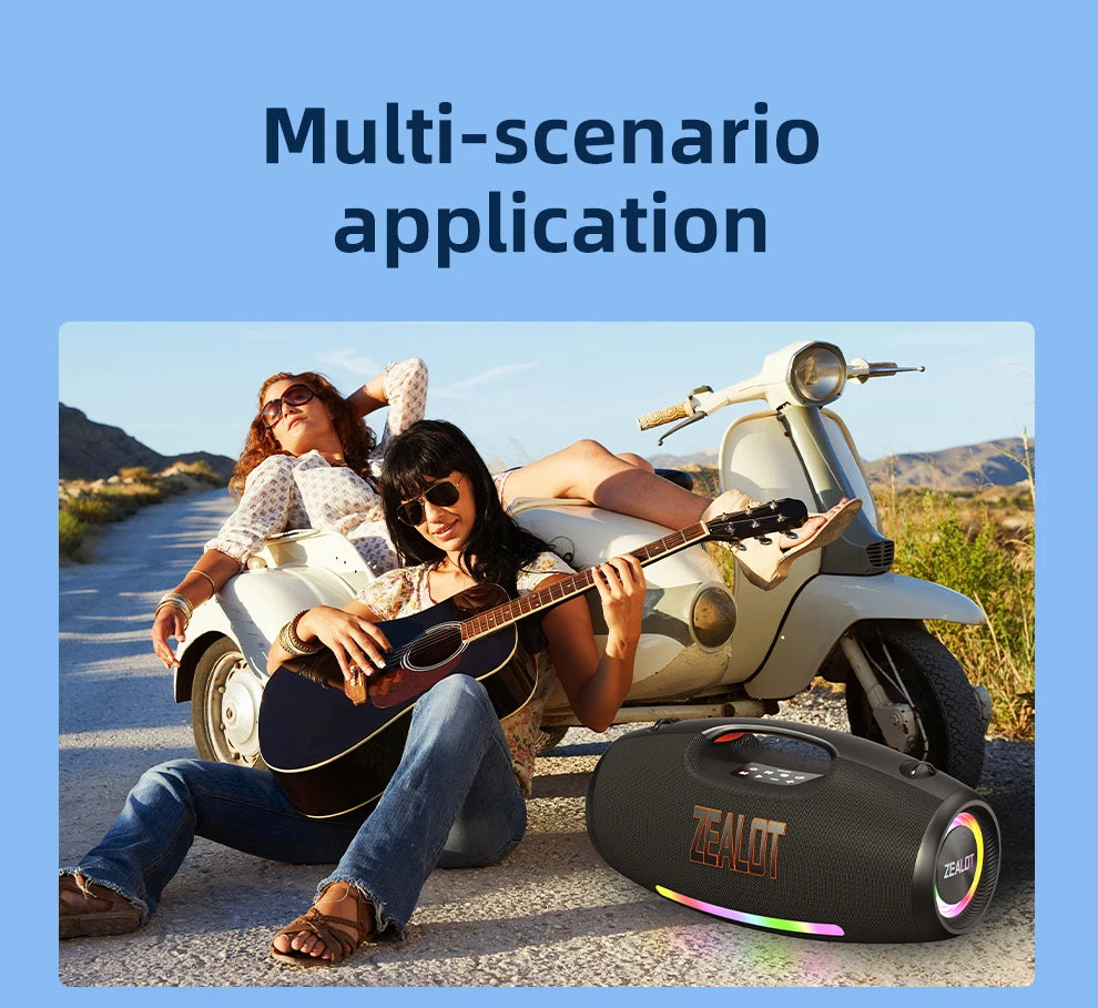 ZEALOT-S89 250W haut-parleur Bluetooth portable haut volume étanche 48000mAh sans fil TWS subwoofer Suporrt USB / TF / AUX RGB lumière.
