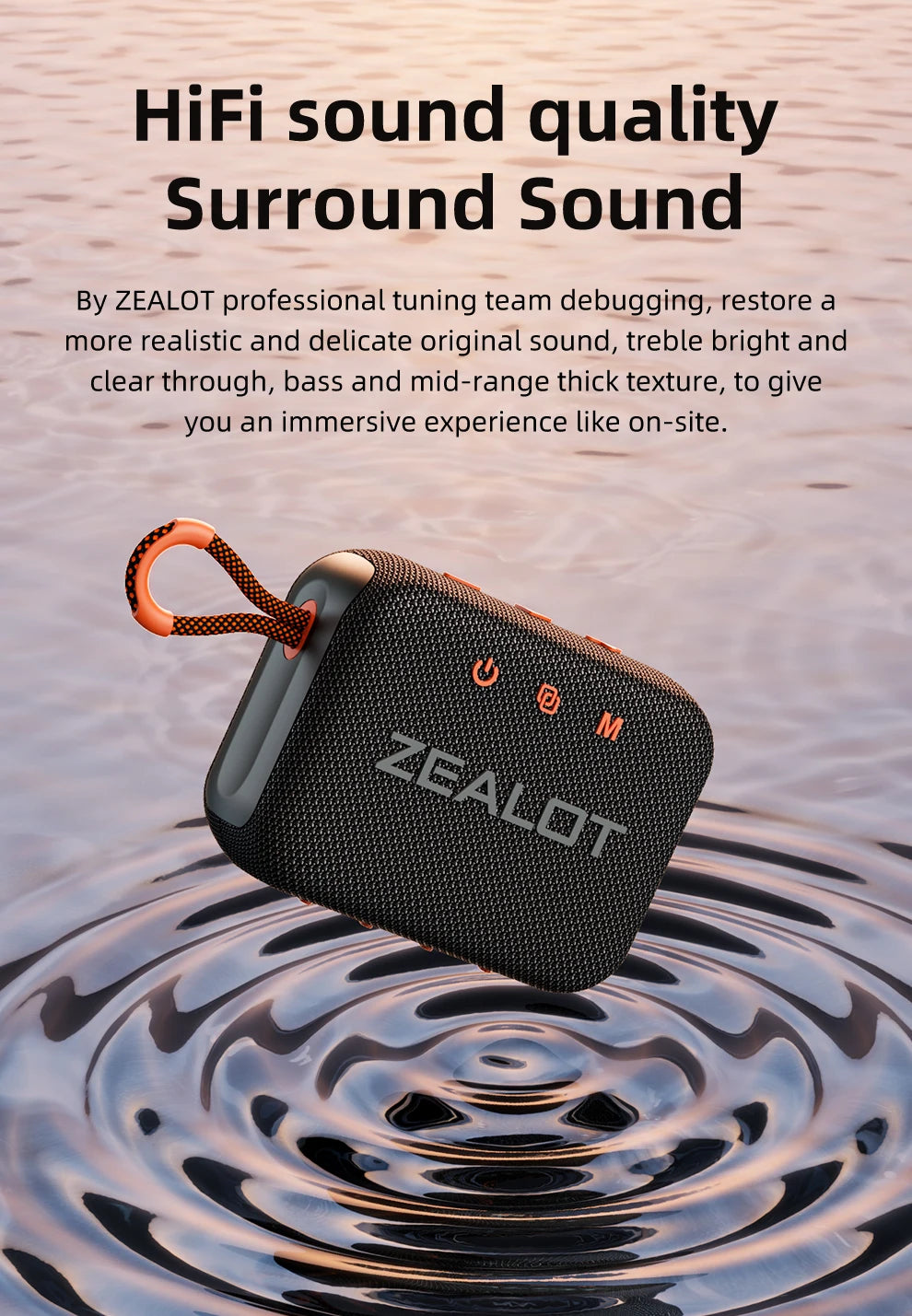 ZEALOT-S75 haut-parleur Bluetooth sans fil haut-parleur étanche Portable haut-parleurs extérieurs Sport basse son Mini caisson de basses
