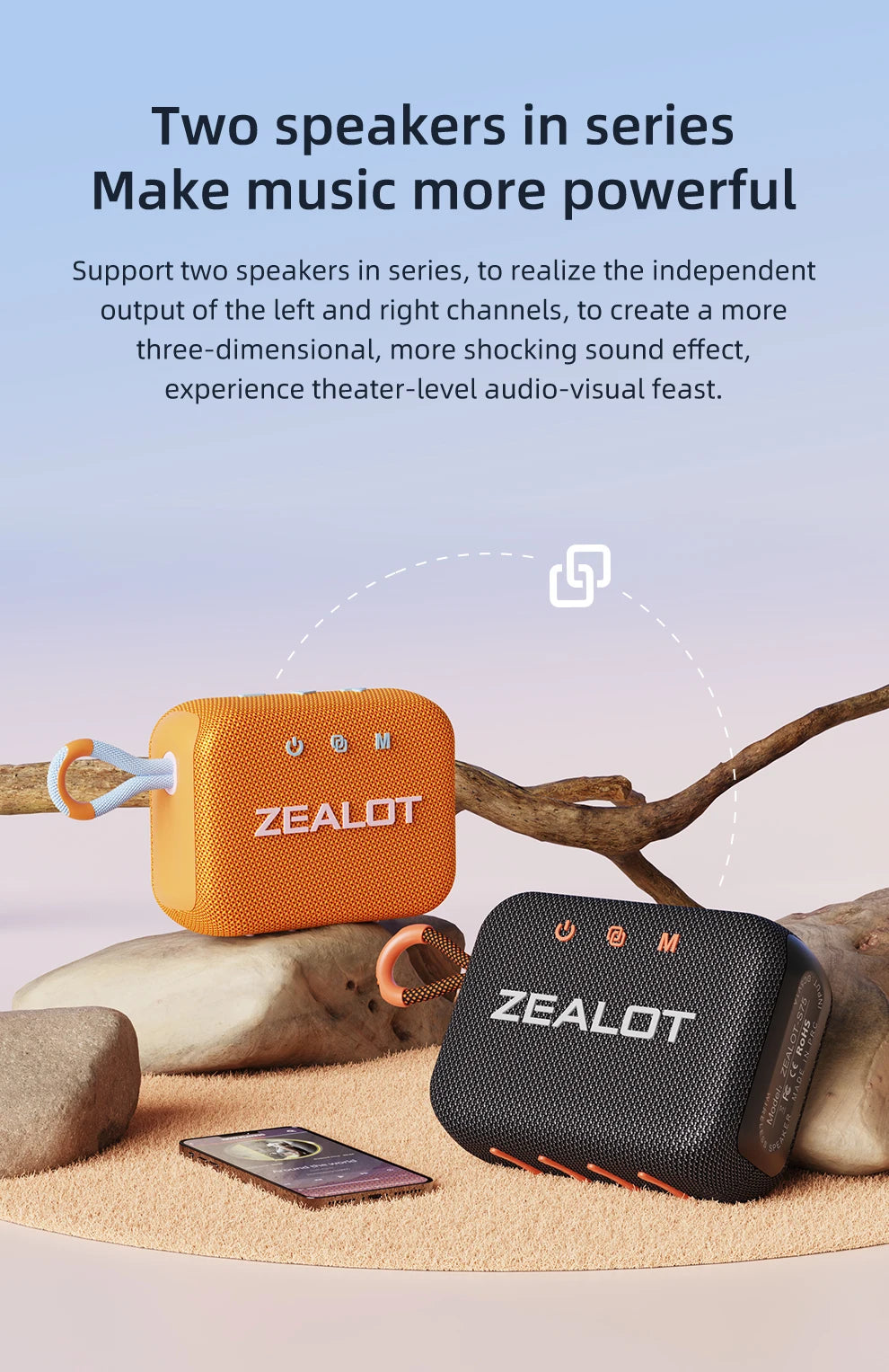 ZEALOT-S75 haut-parleur Bluetooth sans fil haut-parleur étanche Portable haut-parleurs extérieurs Sport basse son Mini caisson de basses