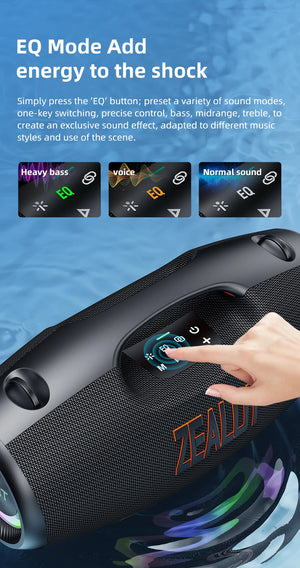 ZEALOT-S89 250W haut-parleur Bluetooth portable haut volume étanche 48000mAh sans fil TWS subwoofer Suporrt USB / TF / AUX RGB lumière.