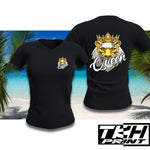 T-SHIRT QUEEN - FEMME - COL V - GOLDEN/SILVER