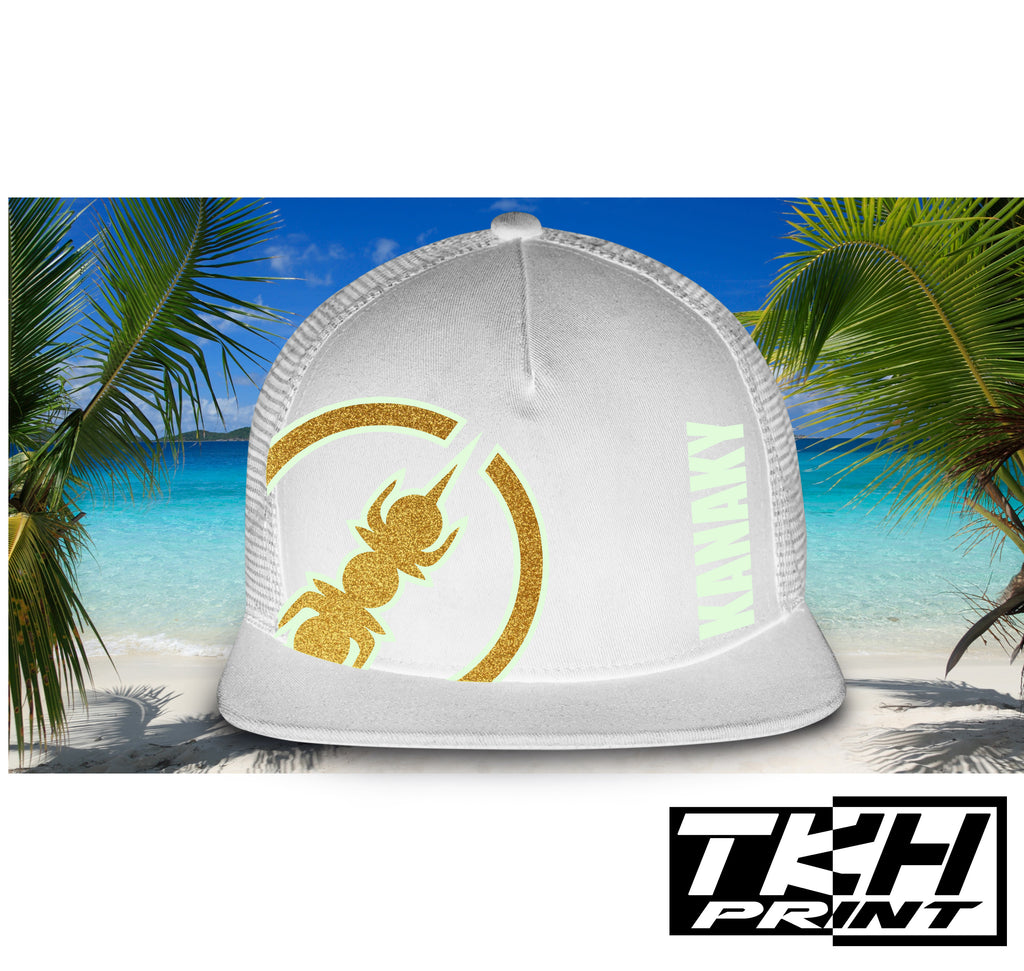Casquette Snapback à Filet Blanc - KANAKY Phosphorescente