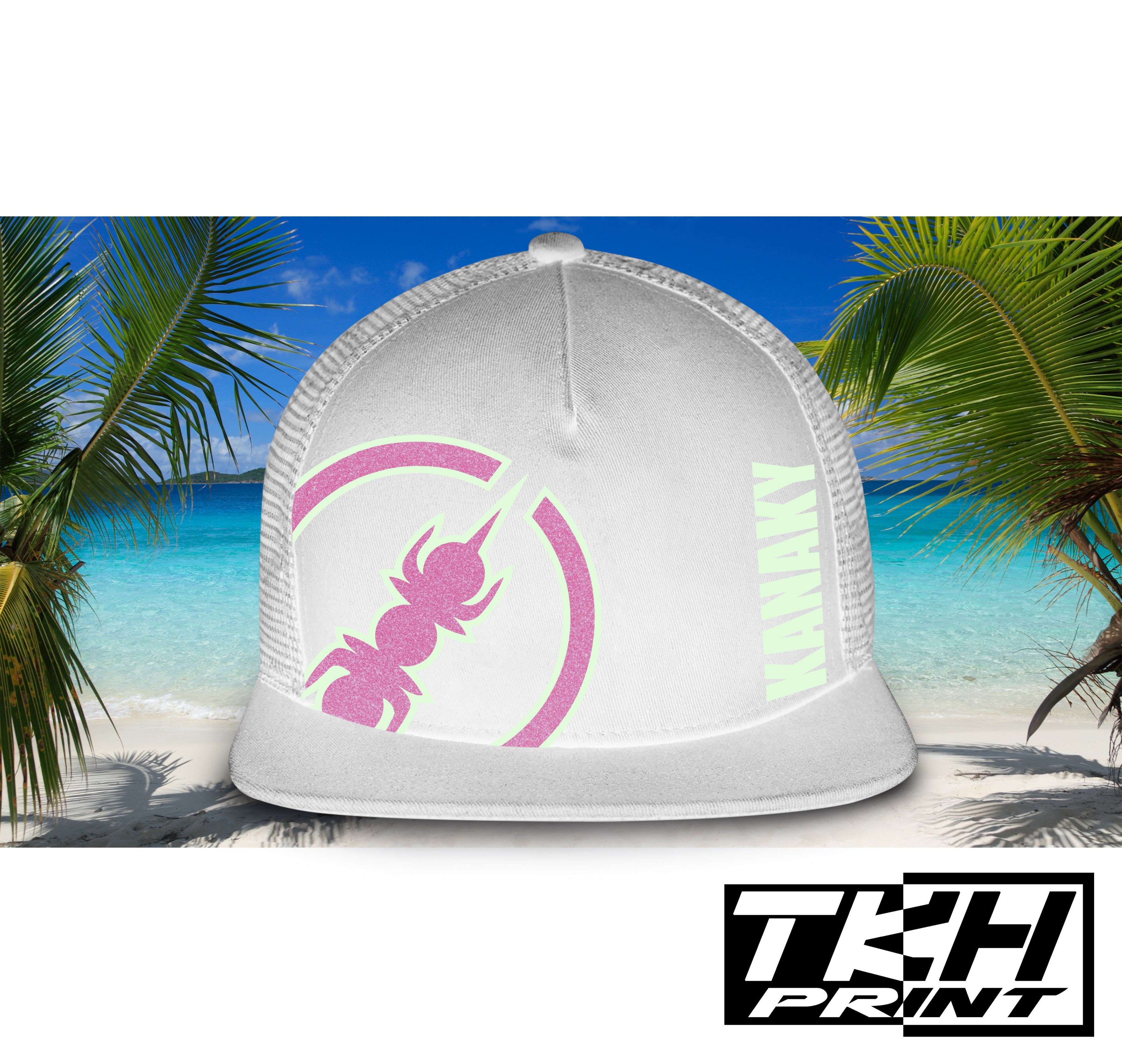 Casquette Snapback à Filet Blanc - KANAKY Phosphorescente