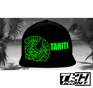 Casquette Snapback à Filet Blanc - TAHITI Phosphorescente - Multicolore