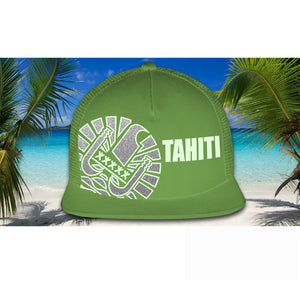 Casquette Snapback à Filet Vert Kaki - TAHITI Phosphorescente
