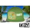 Casquette Snapback à Filet Vert Kaki - TAHITI Phosphorescente