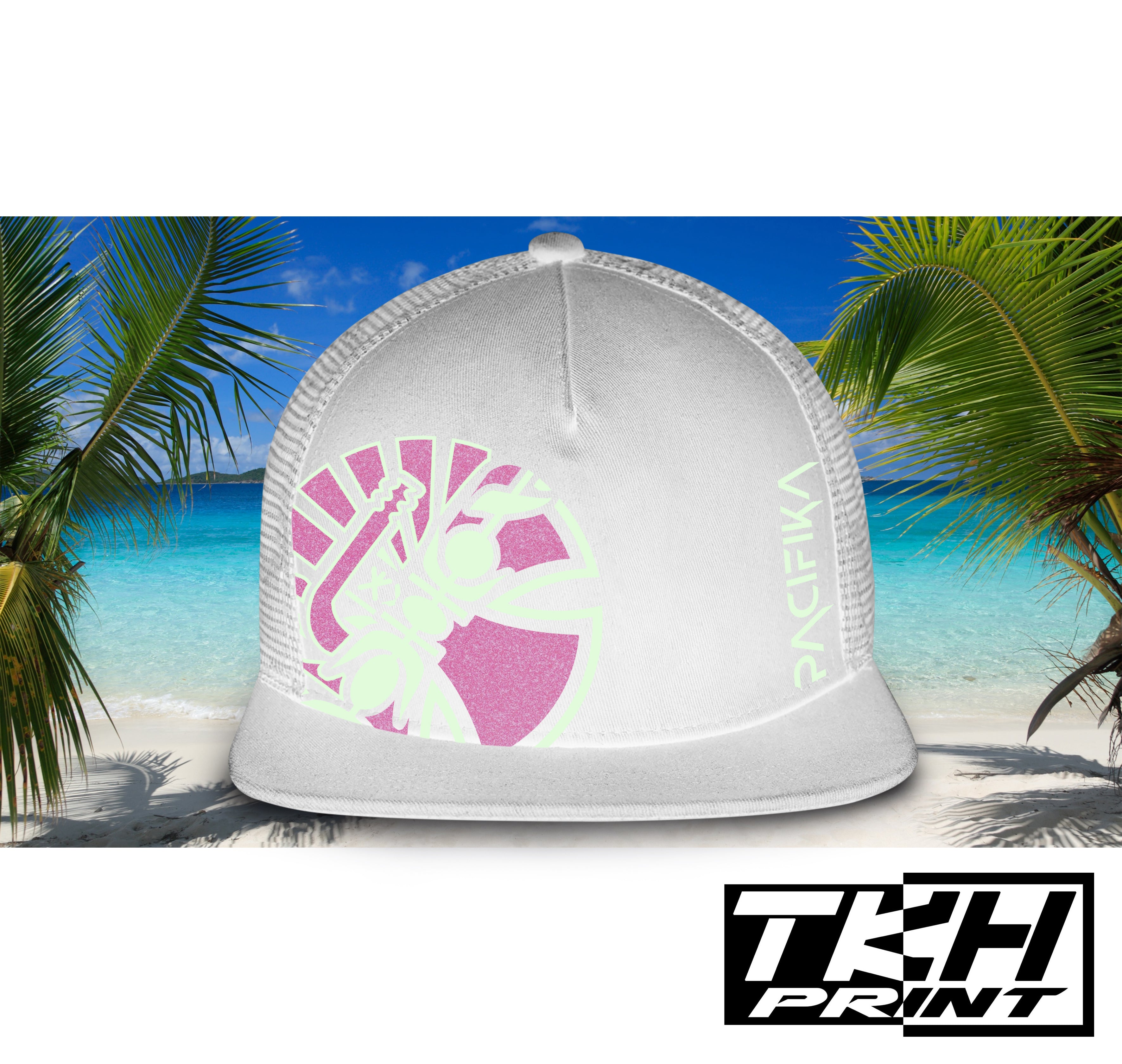Casquette Snapback à Filet Blanc - PACIFIKA Phosphorescente