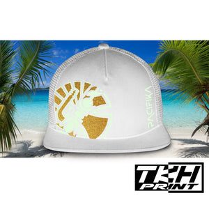 Casquette Snapback à Filet Blanc - PACIFIKA Phosphorescente