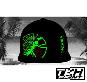 Casquette Snapback à Filet Noir - PACIFIKA Phosphorescente