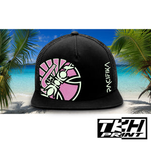 Casquette Snapback à Filet Noir - PACIFIKA Phosphorescente