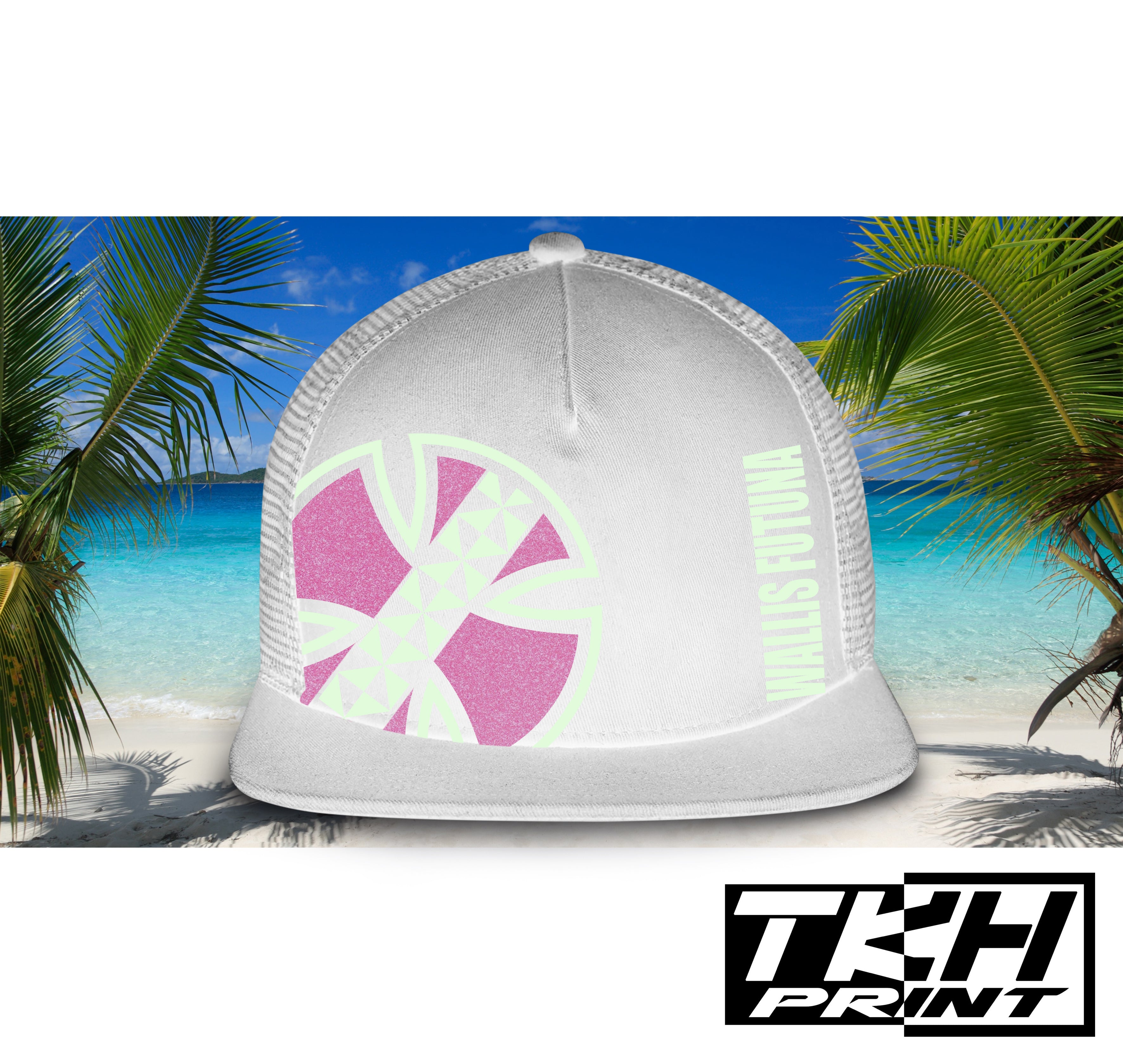 Casquette Snapback à Filet Blanc - WALLIS ET FUTUNA Phosphorescente