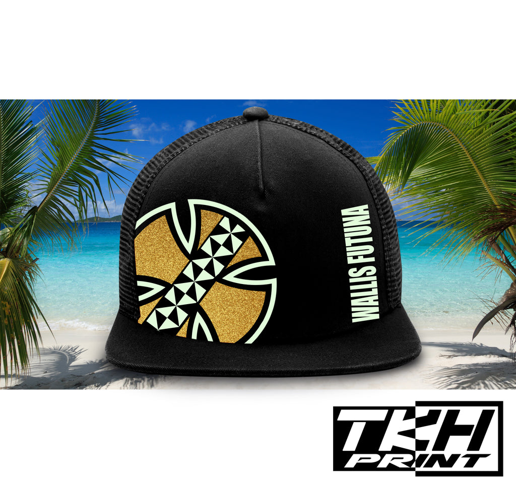 Casquette Snapback à Filet Noir - WALLIS ET FUTUNA Phosphorescente
