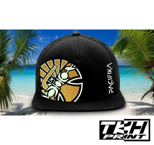 Casquette Snapback à Filet Noir - PACIFIKA Phosphorescente