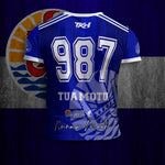 MAILLOT COL V - HOMME - NUNAA MAOHI - TAHITI BLEU