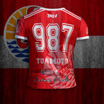 MAILLOT COL V - HOMME - NUNAA MAOHI - TAHITI ROUGE