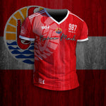 MAILLOT COL V - HOMME - NUNAA MAOHI - TAHITI ROUGE
