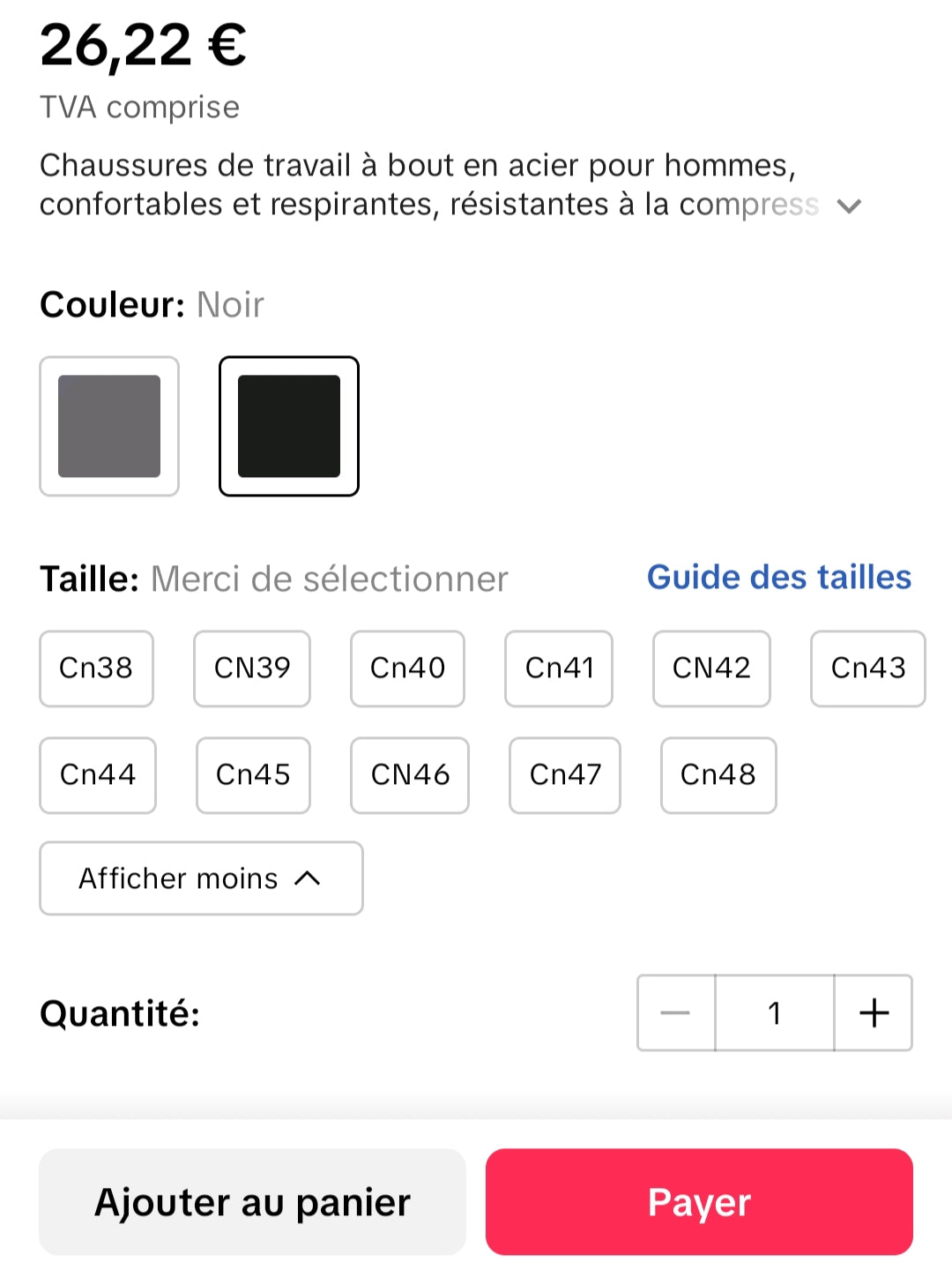 Chaussures de sécurité mixte